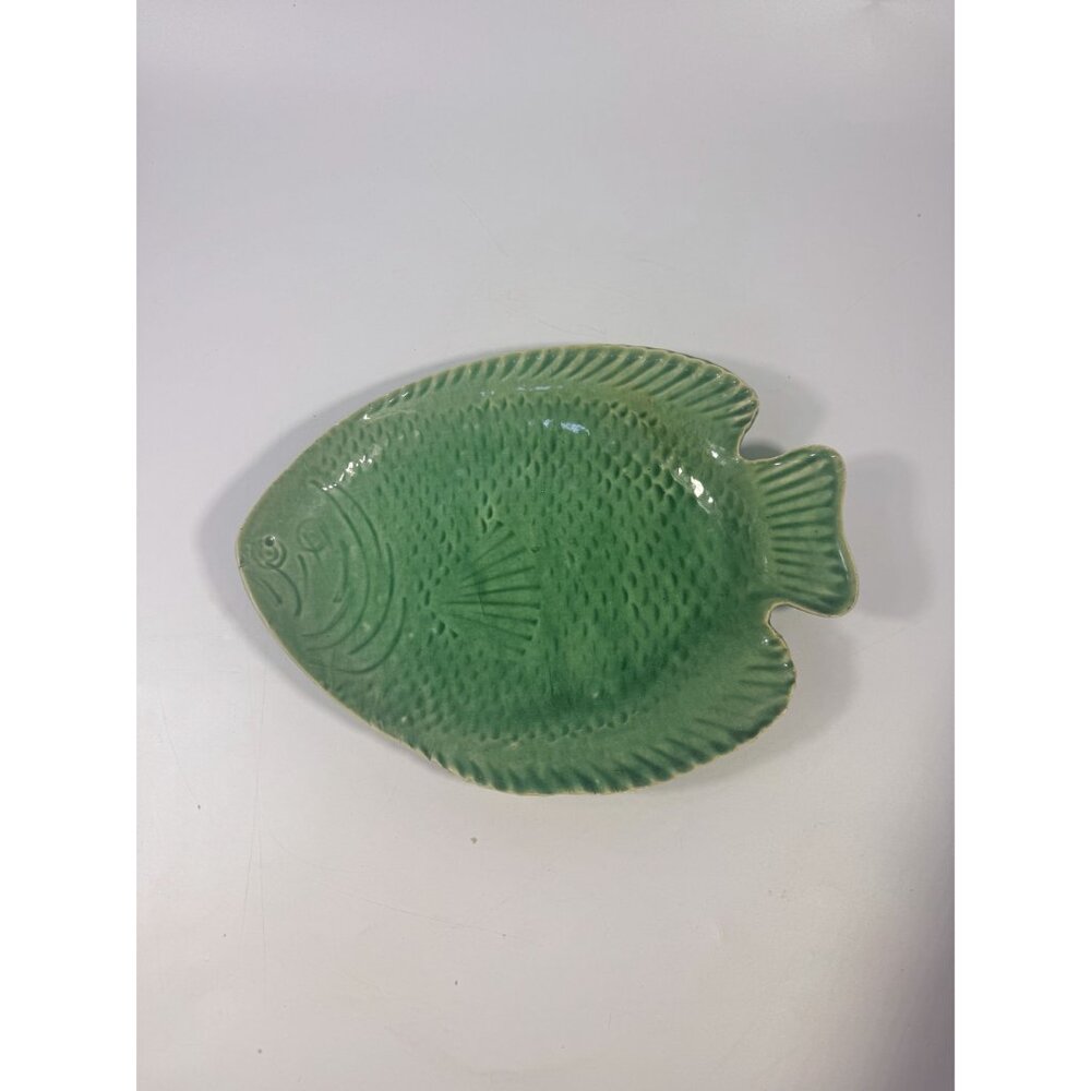 Pottery Fish Platter Plate French Style Majolica Vintage Gallery Wall Serving Pi - Picture 2 of 16